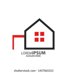 Modern house buildings logo design template. Real estate. Logo property