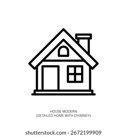 Modernes Haus mit Schornsteinsymbol