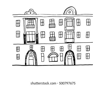 Modern house, city view
