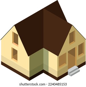 Modern house construction stage. Building proccess icon