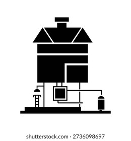 Modern House Cutaway Vector, Eco Friendly Home Cutaway Design, Detailed Building Structure showing Insulation