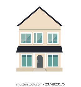 Diseño de iconos planos de casa moderna, ilustración vectorial aislada en fondo blanco