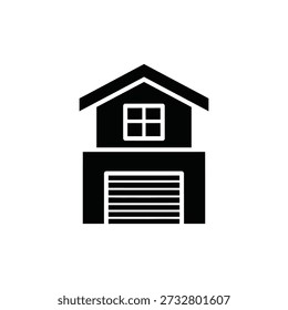 Ilustración vectorial de diseño plano de garaje de casa moderna aislada sobre fondo blanco