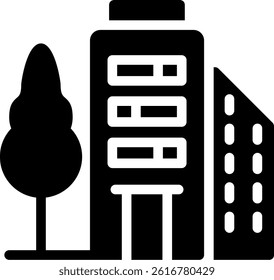 Modern House Glyph Vector Icon Design