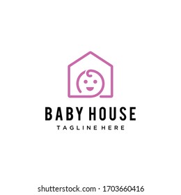 Modern house for health care baby Logo design