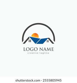 Modern House, home, house logo, housing, apartment, building, estate, flat, real estate icon, real estate logo, roof, residential, shape logo fullly editable vector template