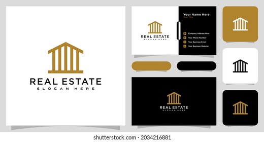 modern house or home logo vector design concept line style