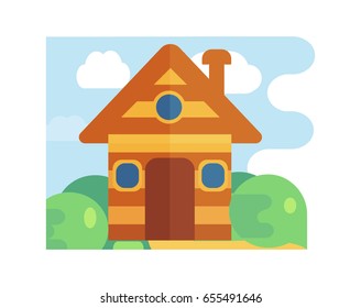 Modern house icon in flat style.