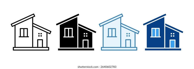 Modern House Icon Set Multiple Style Collection