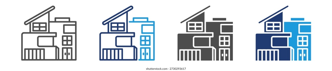 Conjunto de iconos de casa moderna estilo múltiple