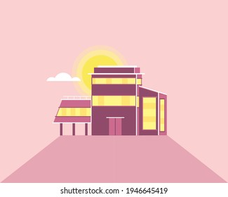 Vector de ilustración de casa moderna.