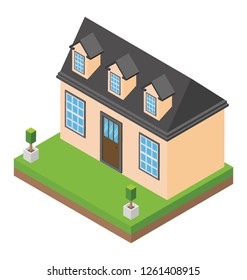 Modern house isometric icon