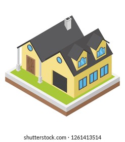 Modern house isometric icon