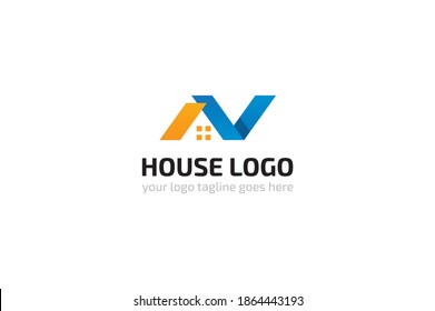 modern House logo , could be used for real estate company.