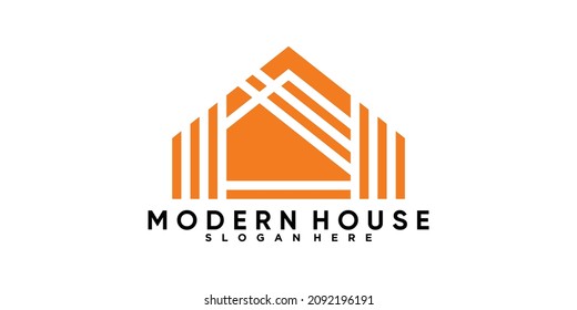 modern house logo with creative concept