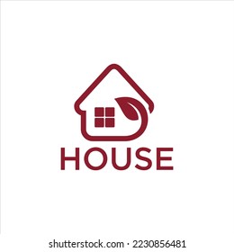modern house Logo Design Template Idea with in brown color