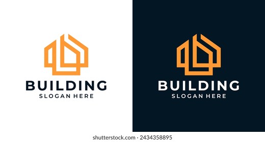 Modern house logo design template. Home building with initial letter b graphic design illustration. icon, symbol, creative.