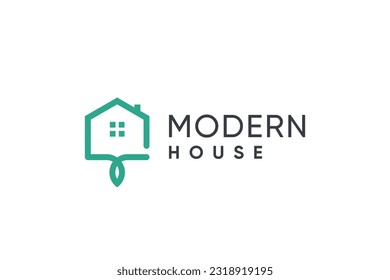 Vector de diseño de logotipo de casa moderna con concepto creativo