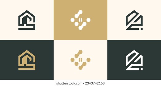 Vector de diseño de logotipo de casa moderna con concepto creativo