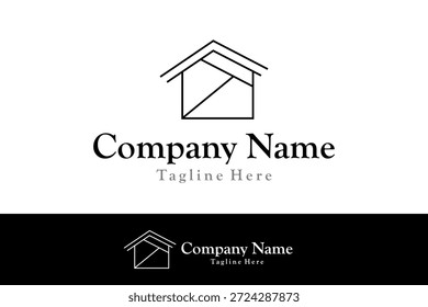 vetor de design de logotipo de casa moderna com estilo de linha