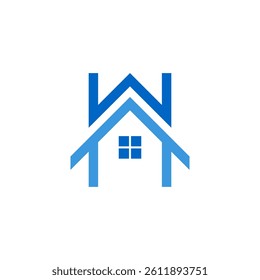 Modern House Logo with Initial W