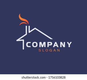 Modern house logo for real estate and constructions companies or offices