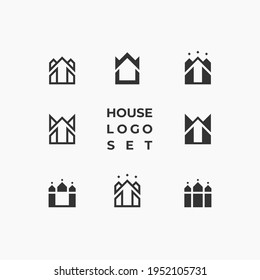 Modern House Logo Set Design Vector Template. Luxury Real Estate Logos