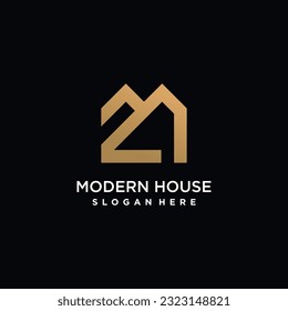 Modern house logo vector with creative modern concept design