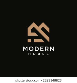 Modern house logo vector with creative modern concept design