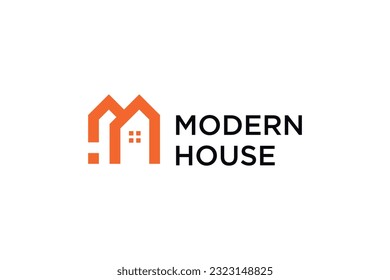 Vector de logotipo de casa moderna con diseño de concepto moderno creativo