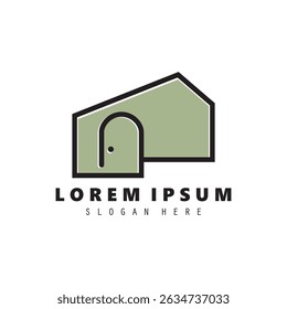 Modern House Minimalist, greenhouse logo design vector illustration