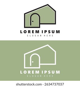 Modern House Minimalist, greenhouse logo design vector illustration