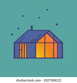 Modern house in a minimalistic style, vector