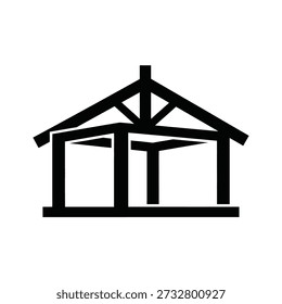 Modern house outline flat design vector illustration scalable graphic art