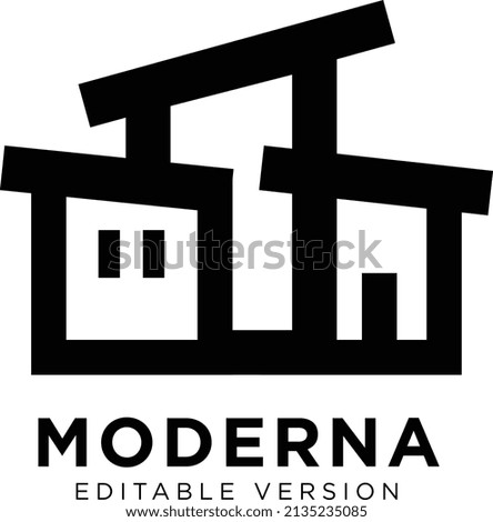 Modern house real estate editable logo concept
