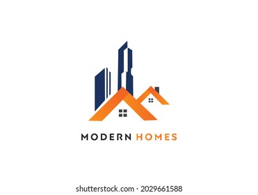 modern house real estate logo design template