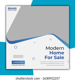 Modern house real estate sale social media banner template