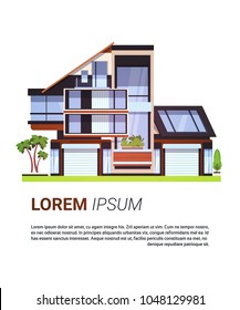 Modern House Real Estate Sign Home Building Design Isolated On Background With Copy Space