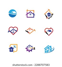 modern House repair logo and symbol illustration design