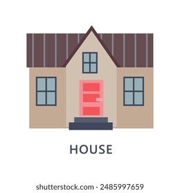 Modern house for sale concept flat vector