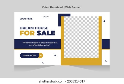 Modern House Sales Video Thumbnail Template Design