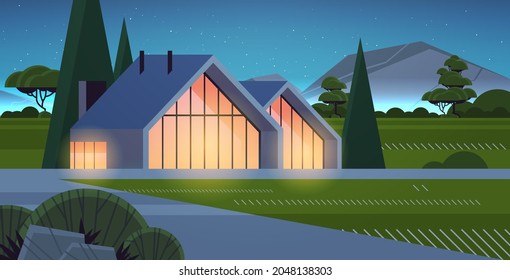 modern house of sandwich panels with panoramic windows environmentally friendly home building modular housing