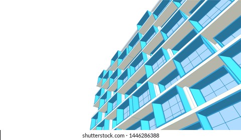 modern house sketch 3d illustration