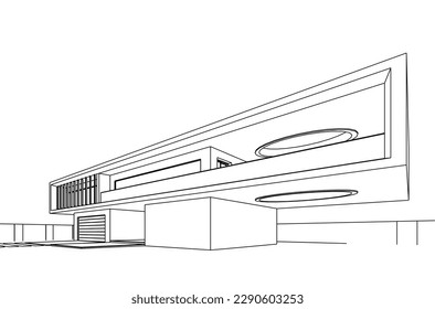 Moderne Hausskizze, Vektorgrafik