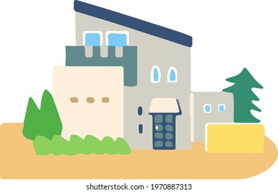 Modern House With Slanted Roof