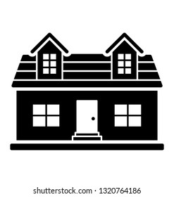 Modern house solid icon 