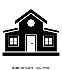 Modern house solid icon 