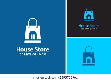 Modern house store logo graphic, business real estate logo design vector template