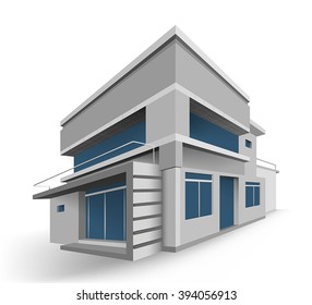 Modern house style scene vector design on a white background