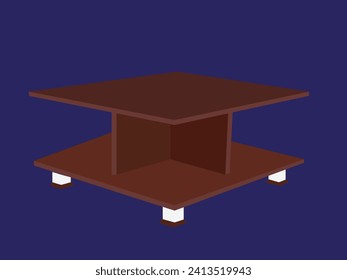Modern House Table vector Design and flat isolation and blue background.